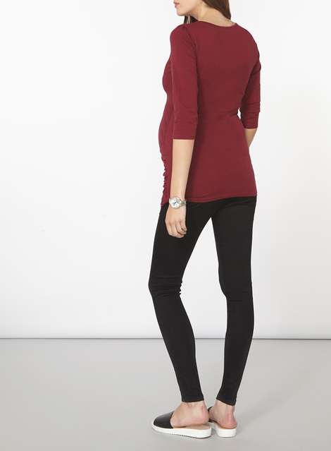 **Maternity Berry Ruched Wrap Top